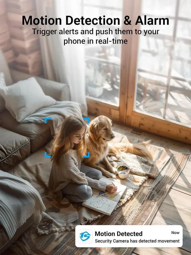 Alt view image 4 of 6 - [5G & 2.4G] Indoor/Outdoor Security Camera for Home, Baby/Elder/Dog/Pet Camera with Phone App, Wi-Fi Camera w/Spotlight, Color Night Vision, 2-Way Audio, 24/7, SD/Cloud Storage, Work w/Alexa, 2Pack