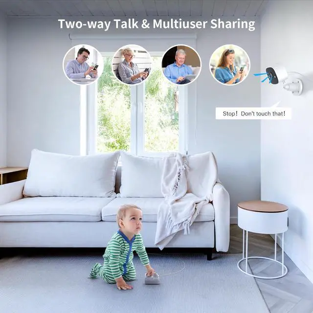 Alt view image 5 of 7 - Jennov Outdoor/Indoor Security Cameras 5Ghz/2.4Ghz, 2K HD WiFi/Color Night Vision/Motion Detection /2-Way Audio/IP66 Waterproof Pet Dog Cat Baby Monitor Camera for Home Security