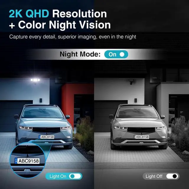 Alt view image 4 of 7 - Onforu Floodlight Camera Outdoor, 2K HD Security Flood Light Cam Wired, 360° Coverage AI Detection & Auto Tracking, 55W 5500LM Motion-Activated Flood Lighting Camera, Color Night Vision, 2-Way Audio