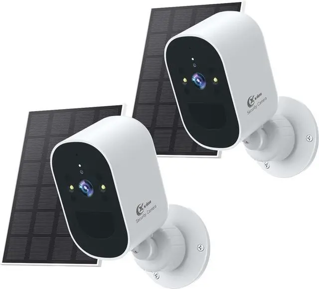 Main image of XVIM 1080P 2Pack Solar Camera Outdoor Wireless, 2MP Battery Powered Camera with Color Night Vision, 2.4GHz WiFi Home Security, PIR Human Detection, 2-Way Talk, SD/Cloud, IP65 Waterproof