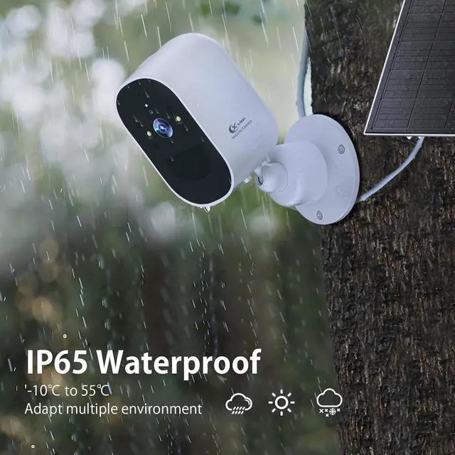 Alt view image 7 of 7 - XVIM 1080P 2Pack Solar Camera Outdoor Wireless, 2MP Battery Powered Camera with Color Night Vision, 2.4GHz WiFi Home Security, PIR Human Detection, 2-Way Talk, SD/Cloud, IP65 Waterproof