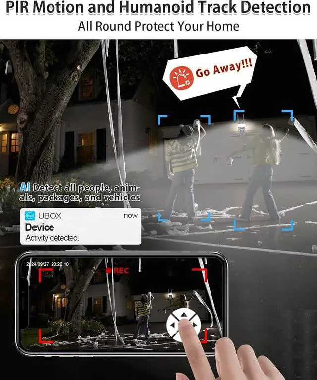 Alt view image 3 of 6 - 4G LTE Cellular Security Camera Outdoor System, No WiFi 4MP Solar Powered Security Camera Outside, 2K Color Night Vision for Surveillance Home, PIR Motion Detect, 2-Way Talk with SIM Card