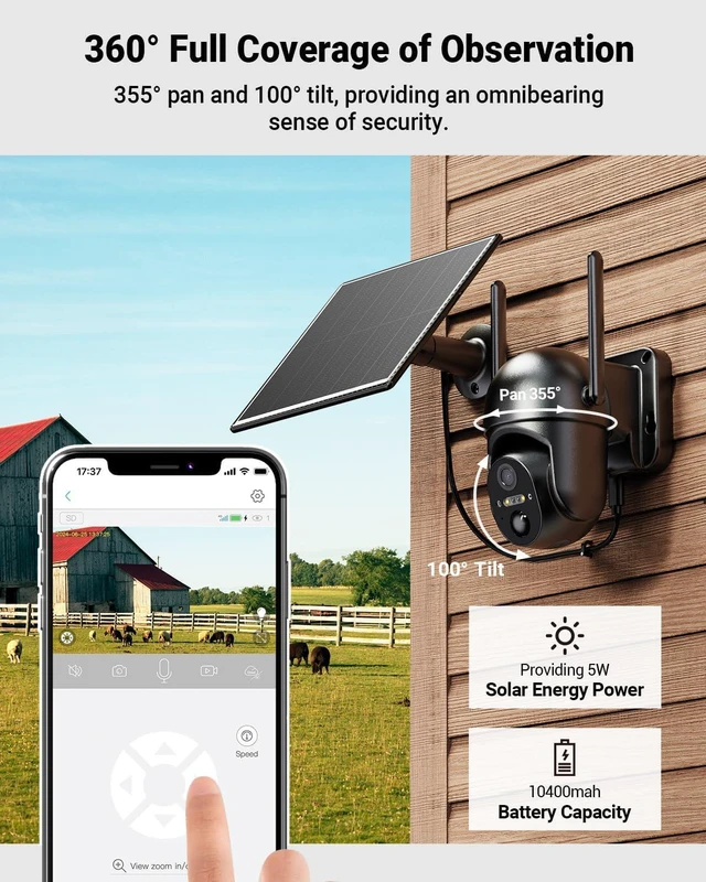 Cellular Security Camera Outdoor with 4G LTE SIM Card, No WiFi Needed ...