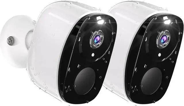 Main image of 2PC Security Camera Wireless Outdoor, 2K Surveillance Indoor Home Camera, Battery Powered WiFi Camera for Home Security with Color Night Vision, AI Detection, 2-Way Audio, IP65, SD/Cloud, Works Alexa