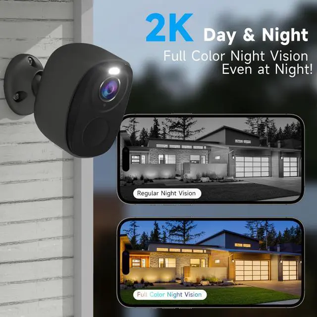 Alt view image 3 of 7 - Gadpiparty 4PC Security Cameras Wireless Outdoor, 2K Surveillance Indoor Home Camera, Battery Powered WiFi Camera for Home Security with Color Night Vision, AI Detection, 2-Way Audio, IP65, SD/Cloud,