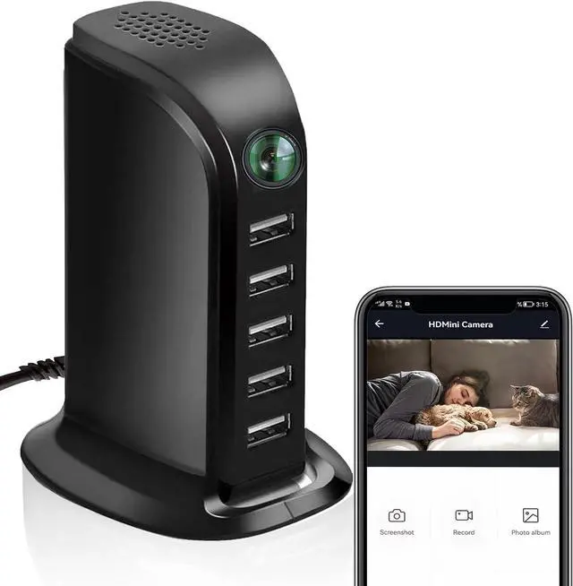 Main image of 2024 New Hidden Camera Detector with Charger, 1080P WiFi Security Portable Camera, Mini Nanny Cam with Loop Working for Indoor Surveillance, No Audio up to 128GB SD Card (Not Included)