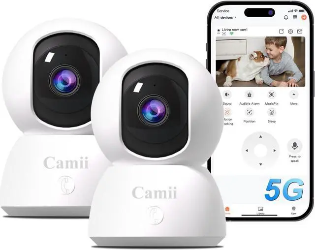 Main image of [5G & 2.4G] 2-Pack Indoor Security Cameras, 2K Cameras for Home Security with Night Vision, Baby/Dog/Pet/Elder Camera with Phone App, Auto Tracking, Human/Pet Detection, Cloud&SD Storage