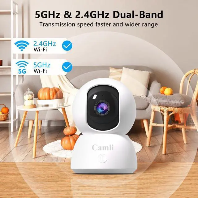 Alt view image 2 of 7 - [5G & 2.4G] 2-Pack Indoor Security Cameras, 2K Cameras for Home Security with Night Vision, Baby/Dog/Pet/Elder Camera with Phone App, Auto Tracking, Human/Pet Detection, Cloud&SD Storage