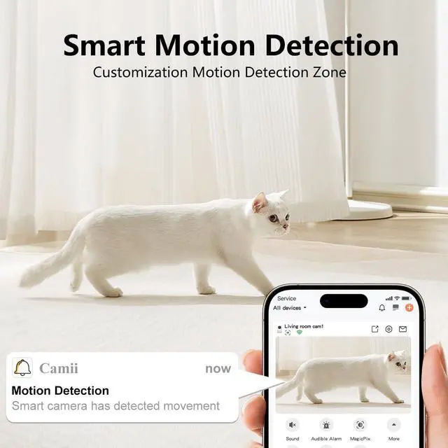 Alt view image 5 of 7 - [5G & 2.4G] 2-Pack Indoor Security Cameras, 2K Cameras for Home Security with Night Vision, Baby/Dog/Pet/Elder Camera with Phone App, Auto Tracking, Human/Pet Detection, Cloud&SD Storage