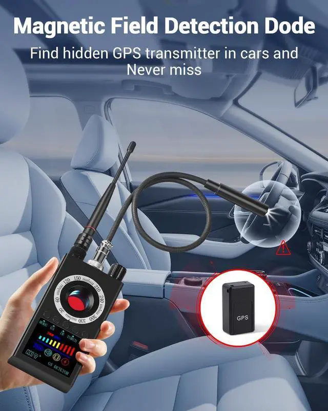 Alt view image 5 of 6 - Hidden Camera Detectors,Camera Finder, Bug Detector, 5 Levels Sensitivity,4 Professional Modes for Bathroom,Office,Car,Hotel,Airbnb