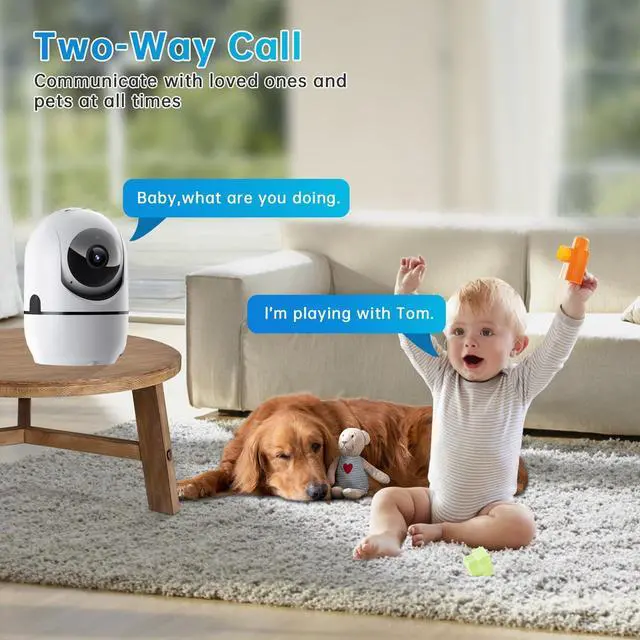 Alt view image 3 of 7 - Indoor Security Camera, 5G&2.4G WiFi Security Cameras Indoor for Home Security, Pan/Tilt Baby Monitor/Dog/Pet Camera with Phone App Motion Sensor & Night Vision. TF/CloudStorage (2Pack)