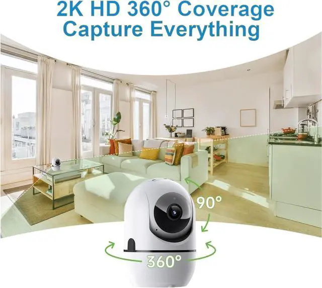 Alt view image 4 of 7 - Indoor Security Camera, 5G&2.4G WiFi Security Cameras Indoor for Home Security, Pan/Tilt Baby Monitor/Dog/Pet Camera with Phone App Motion Sensor & Night Vision. TF/CloudStorage (2Pack)