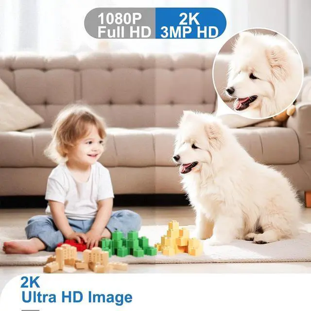 Alt view image 5 of 7 - Indoor Security Camera, 5G&2.4G WiFi Security Cameras Indoor for Home Security, Pan/Tilt Baby Monitor/Dog/Pet Camera with Phone App Motion Sensor & Night Vision. TF/CloudStorage (2Pack)
