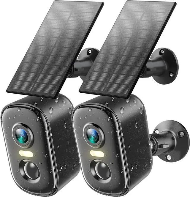 Main image of Rocktone Solar Camera Outdoor Wireless, Battery Powered WiFi Cameras for Home Security with AI Motion Detection, 2K Color Night Vision, 2-Way Talk, Siren Alarm, IP66, Cloud/SD Storage, 2 Pack