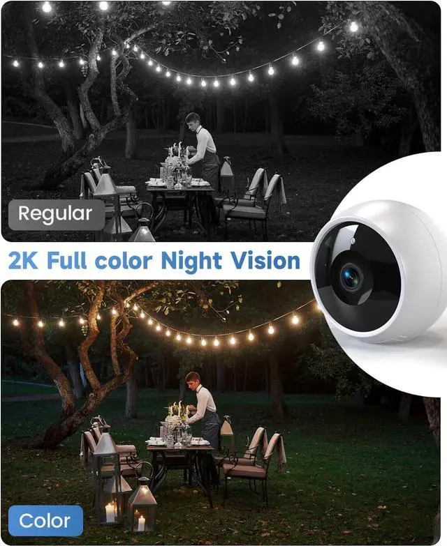 Alt view image 5 of 7 - Security Cameras Wireless Outdoor,2K Battery Wireless WiFi Cameras for Home Security,AI Motion Detection,Local SD/Cloud Storage,Smart Home Cam (White 1 Pack)