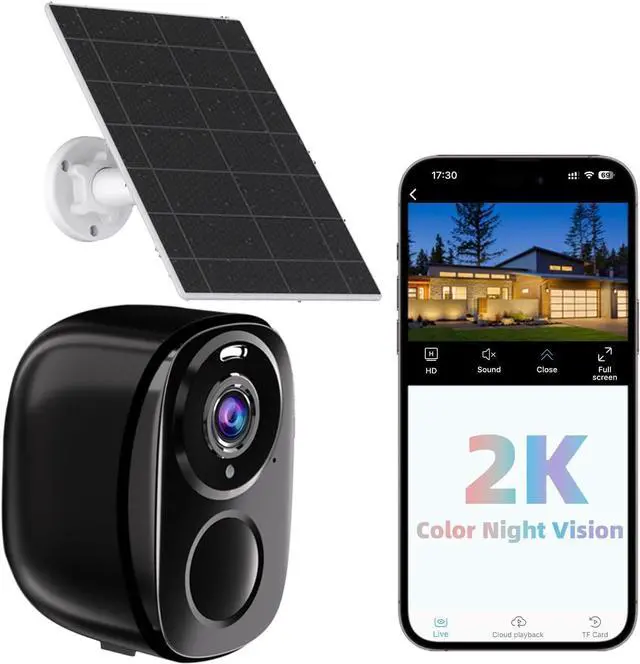 Main image of Security Cameras Wireless Outdoor, Battery Powered Security Cameras with IP65 Waterproof, Two-Way Audio, Color Night Vision, No Subscription WiFi Security Camera Suitable for Alexa