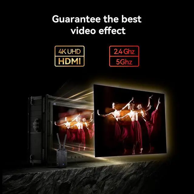 Alt view image 4 of 7 - Hollyland Pyro H Wireless HDMI Video Transmission System, Dual-Band 4K30/1080p60 1300ft Los Range 60ms Latency, Up to 4 Receiver, Smart Channel Scan, UVC Live Stream (1TX+1RX)