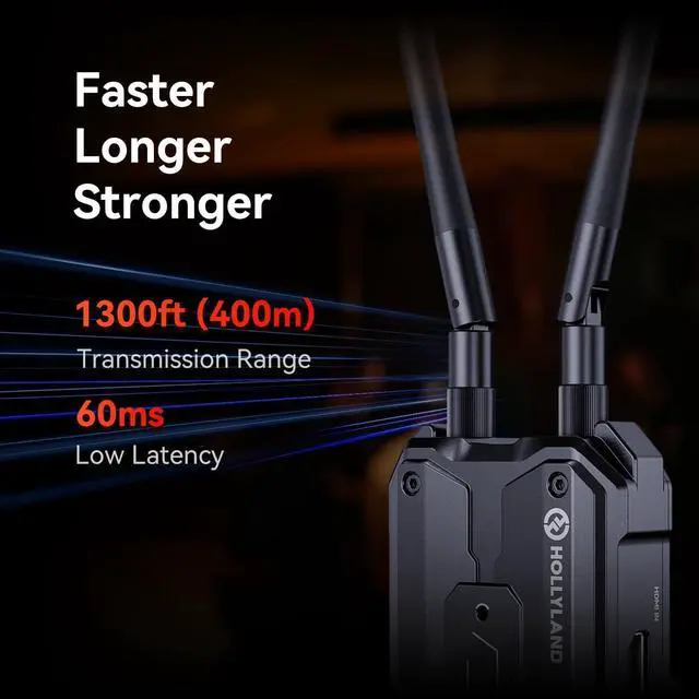 Alt view image 6 of 7 - Hollyland Pyro H Wireless HDMI Video Transmission System, Dual-Band 4K30/1080p60 1300ft Los Range 60ms Latency, Up to 4 Receiver, Smart Channel Scan, UVC Live Stream (1TX+1RX)