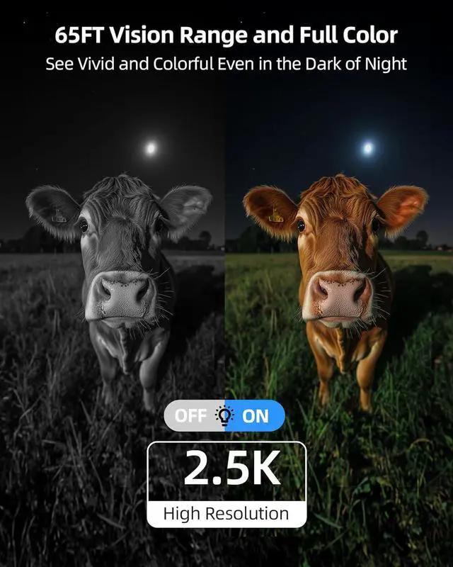 Alt view image 4 of 7 - 4G LTE Cellular Solar Security Camera Wireless Outdoor, No WiFi Solar Powered Outdoor, 2.5K Color Night Vision, AI Motion Detection, 360° PTZ Live View, 2 Way Talk, Built in SIM Card (2 Pack)