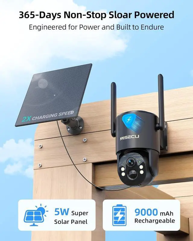 Alt view image 5 of 7 - 4G LTE Cellular Solar Security Camera Wireless Outdoor, No WiFi Solar Powered Outdoor, 2.5K Color Night Vision, AI Motion Detection, 360° PTZ Live View, 2 Way Talk, Built in SIM Card (2 Pack)