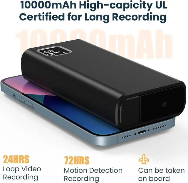 Alt view image 6 of 6 - Mini 2K HD Video 4K Photo Covert Nanny Cam Security Camera with 64G Card, Small Camera with Night Vision Motion Detection