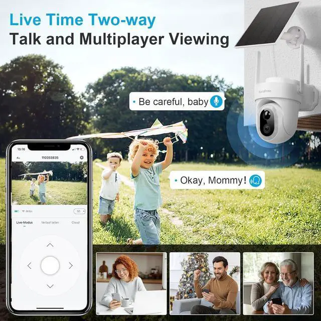 Alt view image 7 of 7 - BondFree 5MP 4K Solar Camera Wireless Outdoor, Battery Powered Security Camera with 14 Spotlight 400Lm Color Night Vision IP66 Waterproof 360° Surveillance 2.4G WiFi Camera 2-Way Talk Works with Alexa