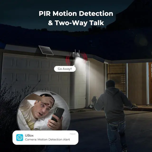 Alt view image 7 of 7 - 4G LTE Cellular Security Camera Supports Unlimited Data Plan, 2K Color Night Vision, 360° Live View, Motion Alerts, Remote Access, Solar Po