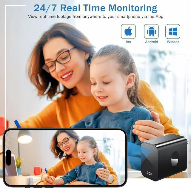 Alt view image 2 of 7 - 4K Hidden Camera-2.4G/5G WiFi Nanny Cam Charger with 160° Wide Angle, Night Vision, Motion Detection -Secret Camera -Protable Body Camera Charger for Home Security