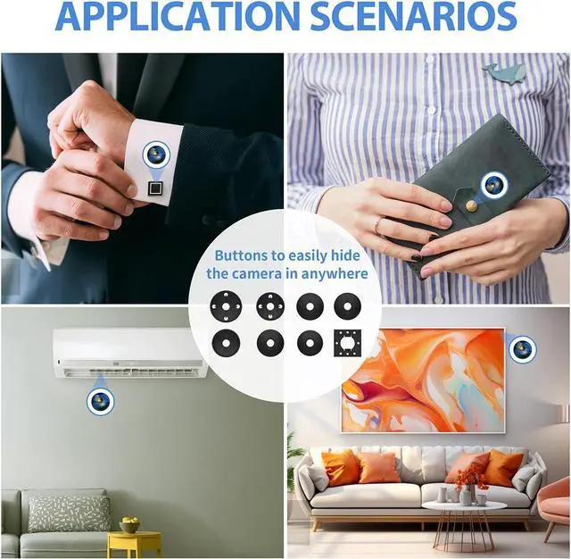 Alt view image 4 of 7 - Full 4K HD Mini Hidden Camera, DIY Module Tiny Spy Wireless Remote Control Small Nanny Cam with Free 64G SD Card, Smart Home Surveillance Equipment for Security(No Need Wi-Fi)