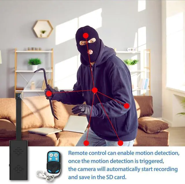 Alt view image 6 of 7 - Full 4K HD Mini Hidden Camera, DIY Module Tiny Spy Wireless Remote Control Small Nanny Cam with Free 64G SD Card, Smart Home Surveillance Equipment for Security(No Need Wi-Fi)