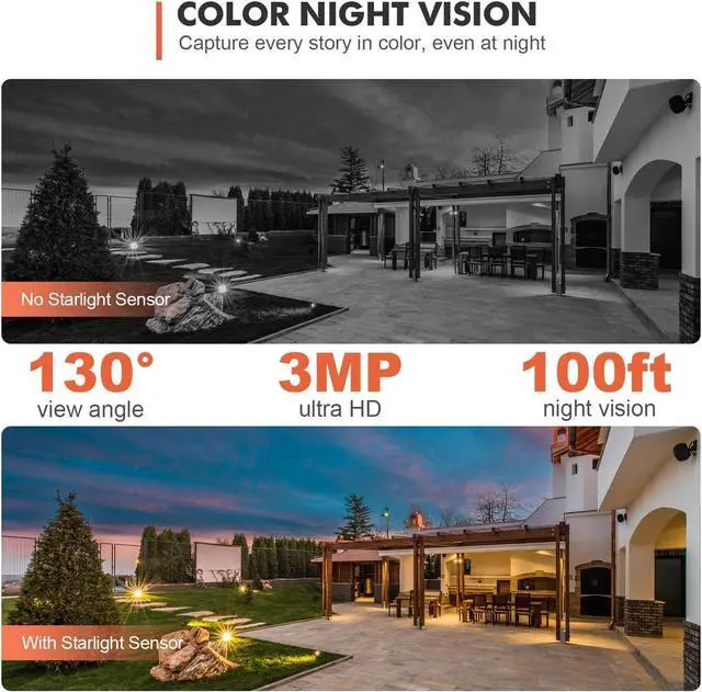 Alt view image 6 of 7 - Dzees 360° PTZ Security Cameras Wireless Outdoor WiFi, 2K Battery Powered Home Security Camera Indoor, Spotlight & Siren, Color Night Vision, 2-Way Talk, AI Motion Detection, IP66 2-Pack