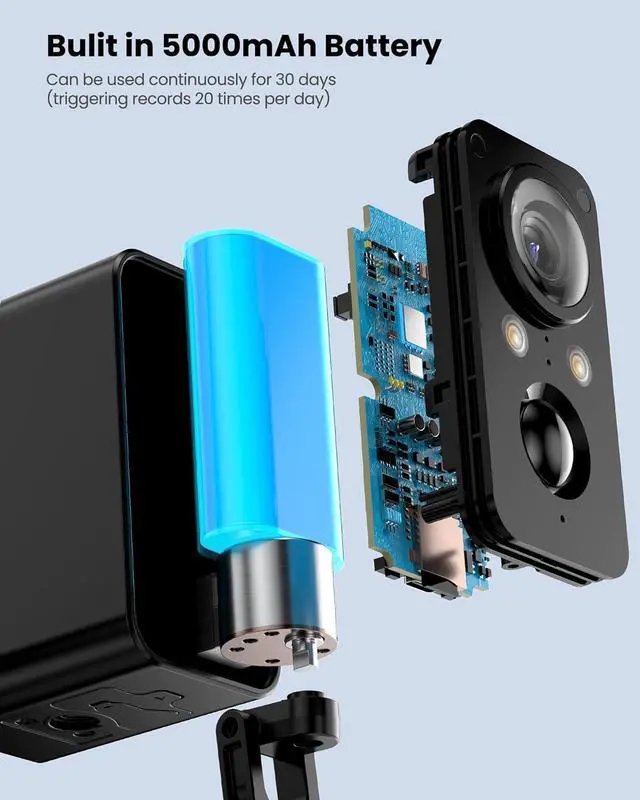 Alt view image 5 of 7 - 2Packs Security Cameras Wireless Outdoor: 180° Horizontal Cameras for Home Security Battery WiFi Cameras Outside Surveillance Camera CCTV Camera System with Color Night Vision Motion Sensor