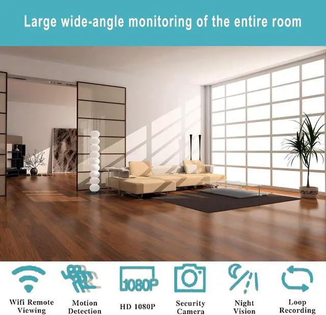 Alt view image 4 of 6 - Security Camera 1080P Indoor with Smoke Detector,Nanny cam WiFi Indoor Camera Dome Surveillance System with Night Vision,Motion Detection, for Home,Business, Baby Monitor