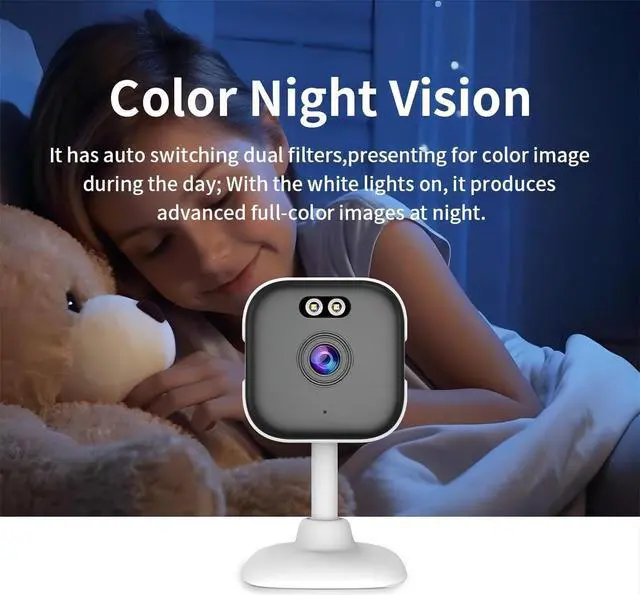 Alt view image 4 of 7 - EVERSECU 5Ghz Wired WiFi Camera 2K, Indoor Home Security Cameras for Baby/Elder/Dog/Pet Camera with Phone app,24/7 SD Card Storage, Compatible with Alexa, Supports RTSP&ONVIF(4pack)