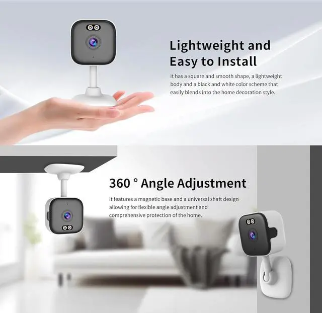Alt view image 6 of 7 - EVERSECU 5Ghz Wired WiFi Camera 2K, Indoor Home Security Cameras for Baby/Elder/Dog/Pet Camera with Phone app,24/7 SD Card Storage, Compatible with Alexa, Supports RTSP&ONVIF(4pack)