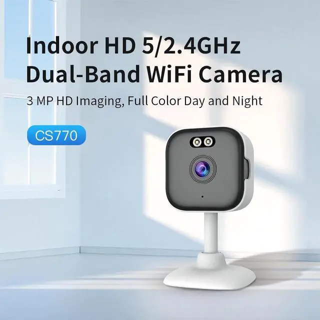 Alt view image 2 of 7 - EVERSECU 5Ghz Wired WiFi Camera 2K, Indoor Home Security Cameras for Baby/Elder/Dog/Pet Camera with Phone app,24/7 SD Card Storage, Compatible with Alexa, Supports RTSP&ONVIF(4pack)