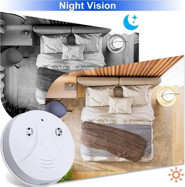 Alt view image 5 of 7 - Hidden Camera Smoke Detector Wireless WiFi Camera HD 1080P Video Small Camera with Night Vision and Motion Detection, Indoor Camera for Home, No Sound