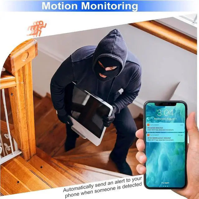 Alt view image 7 of 7 - Hidden Camera Smoke Detector Wireless WiFi Camera HD 1080P Video Small Camera with Night Vision and Motion Detection, Indoor Camera for Home, No Sound