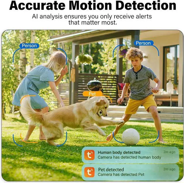 Alt view image 5 of 7 - Gadpiparty Pure Wireless Indoor /Outdoor Security Cameras, 2K QHD, Battery Powered, WiFi Camera with Spotlight & Siren Alarm, 2-Way Audio, Color Night Vision, AI Detection for Home Security, Works wi