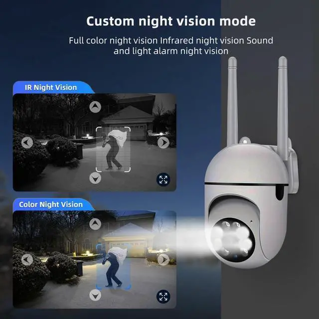 Alt view image 5 of 7 - Gadpiparty EVERSECU 1080P Outdoor WiFi PTZ Security Camera, 2.4G&5GWiFi, Auto Tracking, 2 Way Audio, Spot Night Vision, SD Card & Cloud Storage, Indoor/Outdoor CCTV Camera for Baby/Elderly (4pcs)