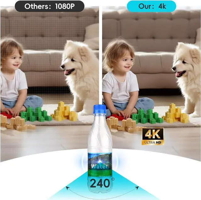 Alt view image 2 of 6 - Hidden Camera - Mini Camera - Wireless Nanny Cam - Full HD 4K - Indoor Home Security- with Night Vision Cameras-Motion Detection