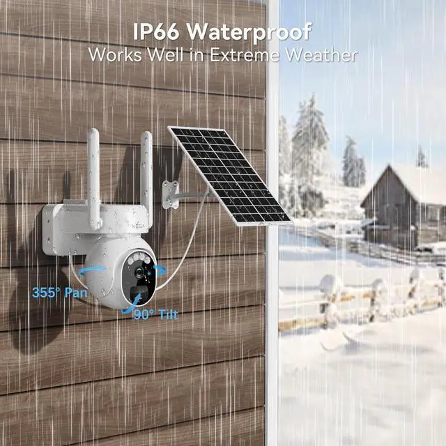 Alt view image 6 of 7 - Xega 4G LTE Security Camera No WiFi with SIM Card 2K Super HD Solar Powered Wireless Outdoor 4G Security Camera PIR Motion Sensor Night Vision 2 Way Talk Built in SIM Card