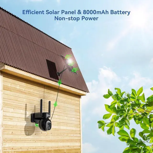 Alt view image 7 of 7 - Xega 4G LTE Security Camera No WiFi with SIM Card 2K Super HD Solar Powered Wireless Outdoor 4G Security Camera PIR Motion Sensor Night Vision 2 Way Talk Built in SIM Card