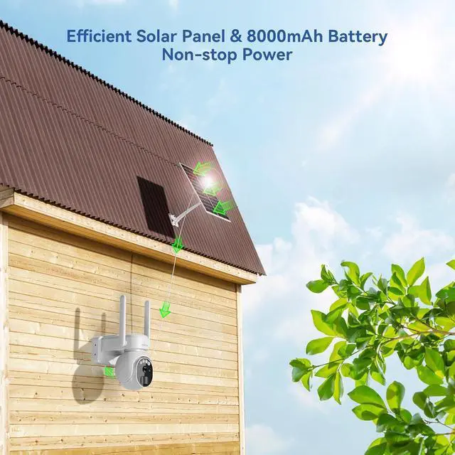 Alt view image 7 of 7 - Xega 4G LTE Security Camera No WiFi with SIM Card 2K Super HD Solar Powered Wireless Outdoor 4G Security Camera PIR Motion Sensor Night Vision 2 Way Talk Built in SIM Card