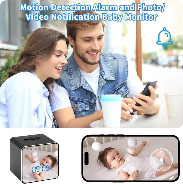 Alt view image 2 of 7 - Hidden Camera Bluetooth Speaker, 4K HD WiFi Hidden Camera Clock with Video Night Vision Motion Detection, Clock Camera Spy Cam, Hidden Cameras for Home Security Indoor