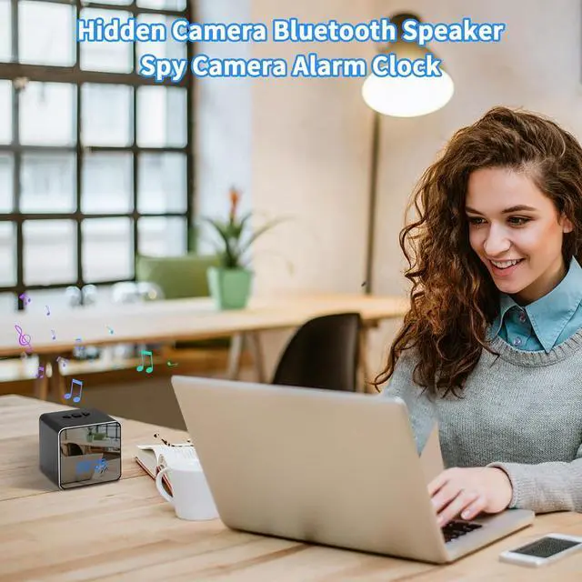 Alt view image 5 of 7 - Hidden Camera Bluetooth Speaker, 4K HD WiFi Hidden Camera Clock with Video Night Vision Motion Detection, Clock Camera Spy Cam, Hidden Cameras for Home Security Indoor