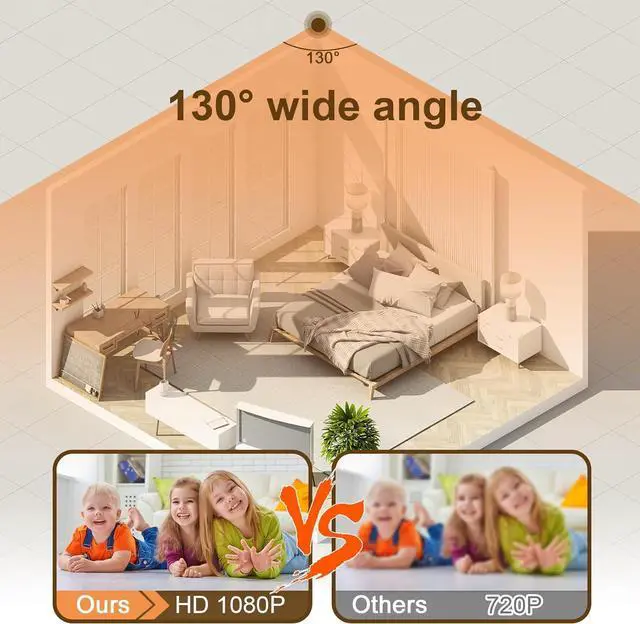 Alt view image 2 of 7 - Indoor Camera Home Security Camera with Night Light, Night Vision Motion Detection, 24/7 Recording, SD/Cloud Storage-WiFi Camera Baby Monitor Nanny Cam Pet Camera (Black)