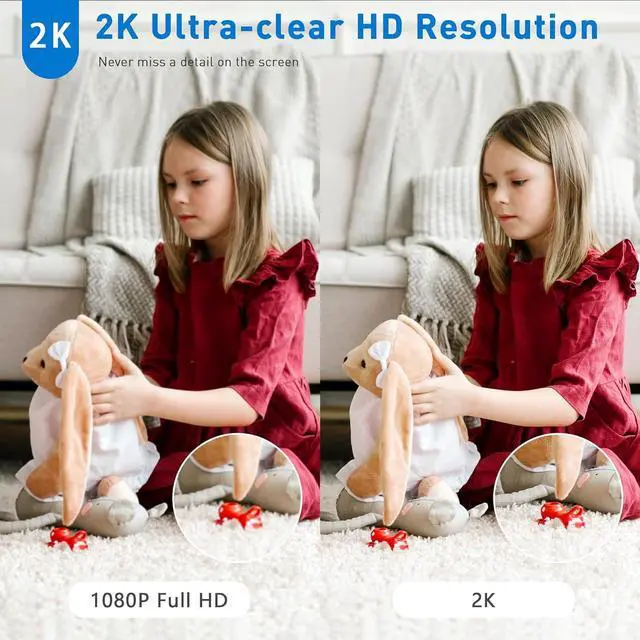 Alt view image 4 of 7 - WiFi Security Camera 2K, Indoor Home Cameras for Dog/Pet/Elder/Baby Monitor, Upgraded Smart Siren with Phone App, Advanced Night Vision, SD/Cloud Storage, Alexa Compatible