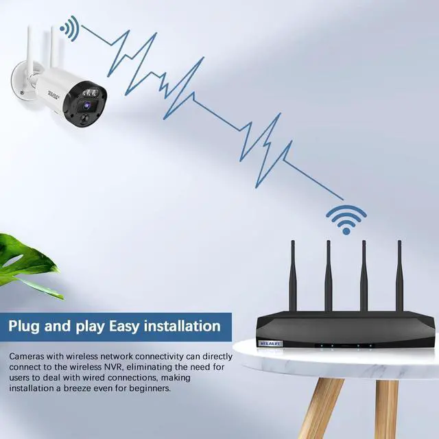 Alt view image 2 of 7 - Security Wireless Network Video Recorder NVR System for Home Surveillance/Monitor Camera Systems,Built-in WiFi Recorders,Local Storage,Support 10-Channel, 3K 5MP Work with IP Cameras
