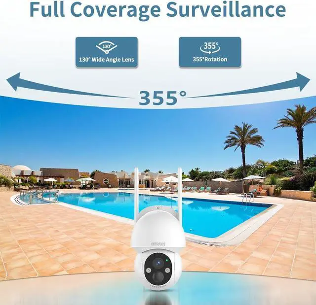 Alt view image 2 of 7 - OHWOAI Solar Powered Battery PTZ Cameras, Extend Camera for Outdoor Wireless Camera System, Wi-Fi Video Surveillance for Home Security